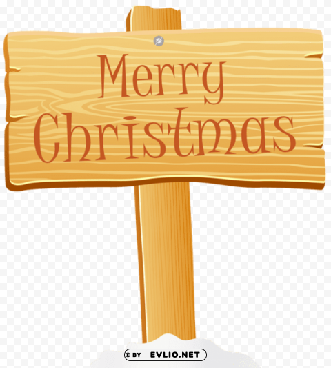 merry christmas wooden sign PNG Image Isolated on Transparent Backdrop