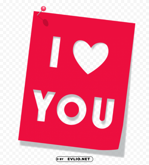 red i love youpicture PNG Isolated Object with Clear Transparency