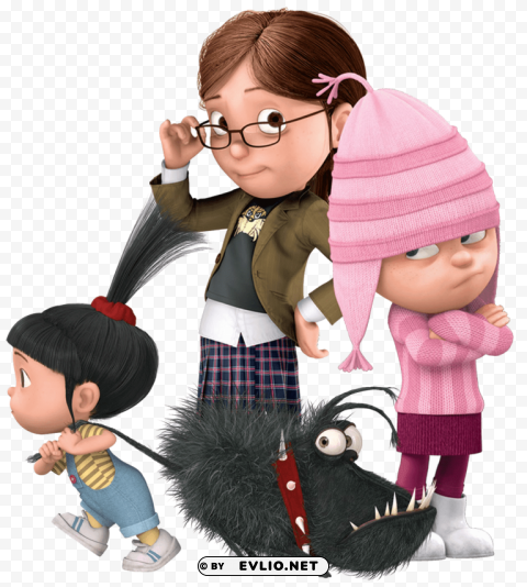 kids and dog despicable me PNG Isolated Subject with Transparency