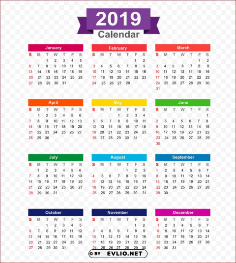 2019 indian calendar ClearCut Background Isolated PNG Design