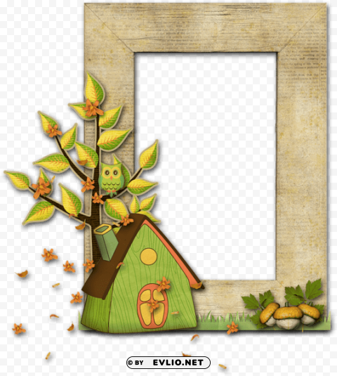 fall art frame Isolated Design Element in Transparent PNG