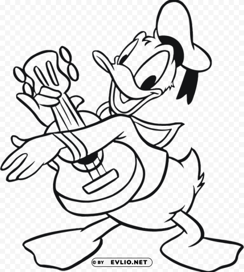 donald duck playing guitar Isolated Element with Clear PNG Background