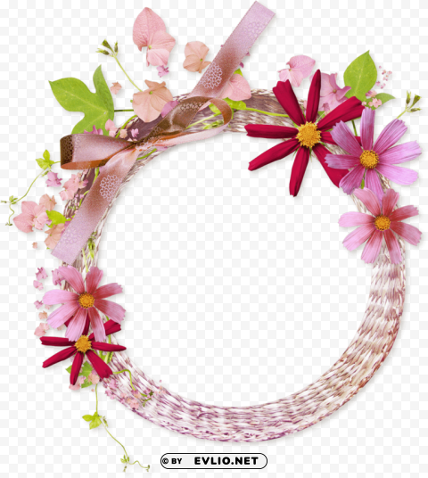 Floral Round Frame Transparent PNG Artworks For Creativity