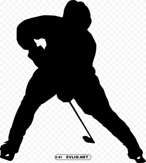 hockey silhouette PNG Image with Clear Background Isolation