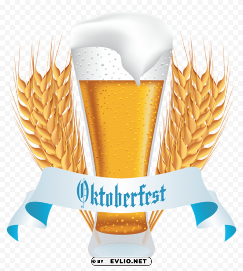oktoberfest beer with wheat banner Transparent PNG graphics library