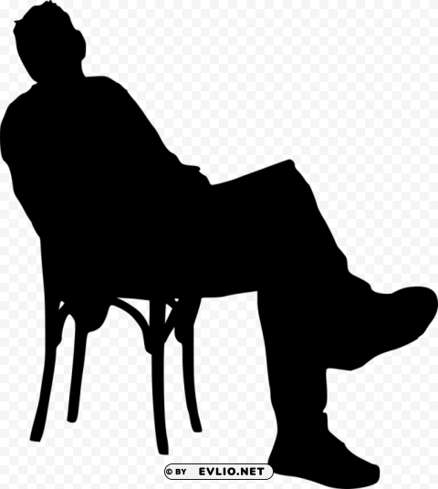 Sitting in Chair Silhouette Transparent background PNG clipart