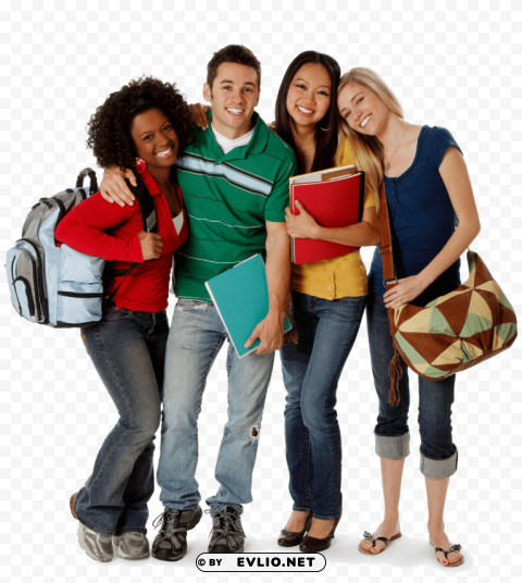 Students Clean Background Isolated PNG Image
