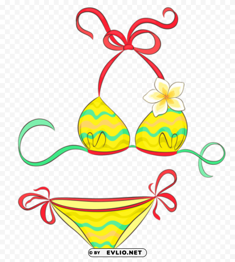 yellow swimsuit vector PNG with transparent bg