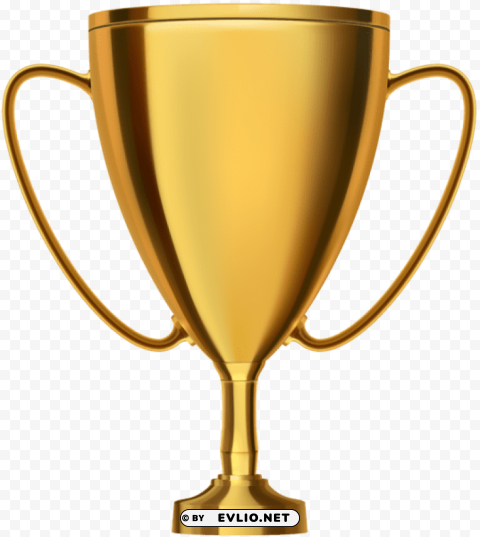 Gold Trophy Cup Isolated Character On HighResolution PNG