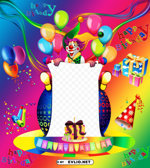 happy birthday largeframe PNG with clear overlay