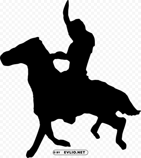 horse riding silhouette PNG with transparent overlay
