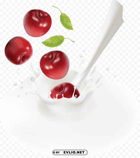 milk and cherrys PNG photo without watermark