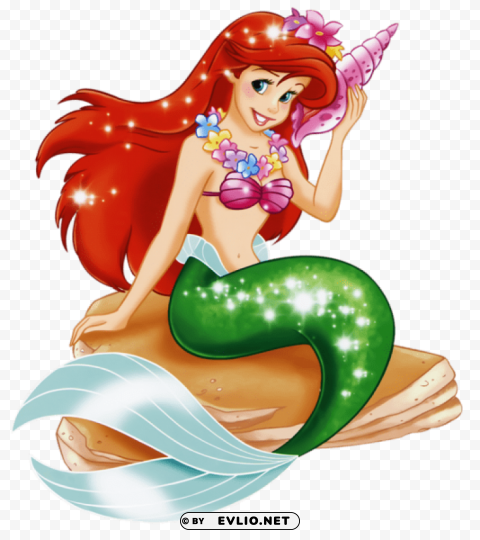 arielle mermaid princess Isolated Subject with Clear Transparent PNG