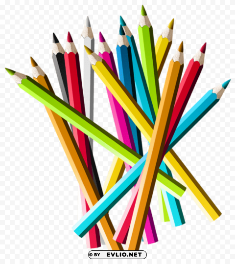 Colorful Pencilspicture Transparent Background PNG Stock