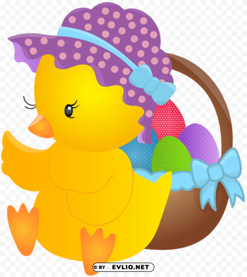 cute easter chicken Transparent Background Isolation in PNG Format