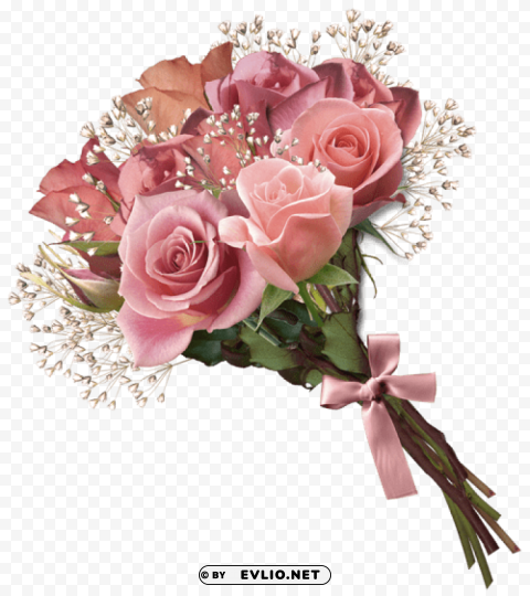 PNG image of pink rose bouquet Clear PNG pictures broad bulk with a clear background - Image ID d8837bfe