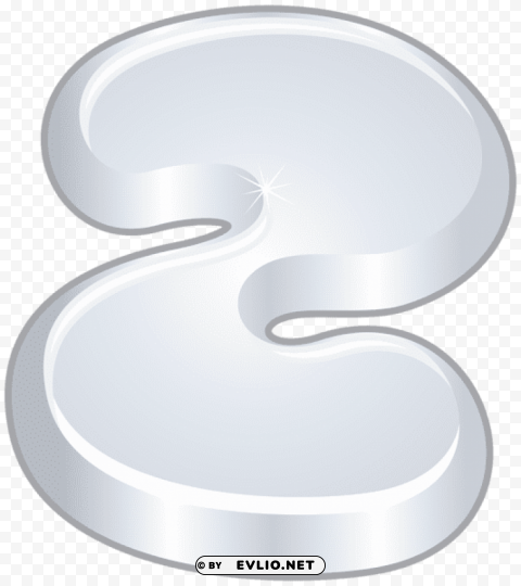 white cartoon number two Transparent PNG Isolated Object