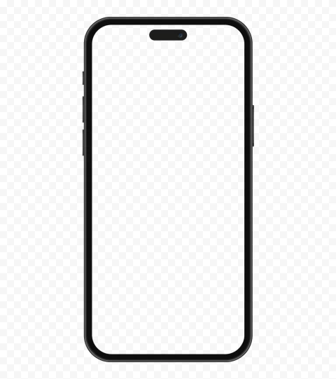 Apple IPhone 15 Black Screen Mockup HD Isolated Character In Clear Background PNG