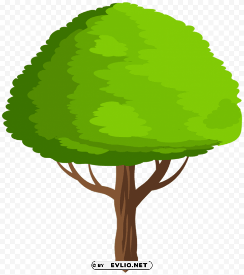 green tree cartoon PNG for presentations