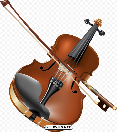 violin & bow Isolated Character with Transparent Background PNG