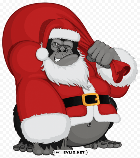 monkey santa PNG with transparent background for free