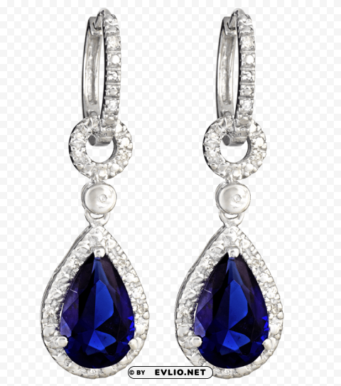 blue diamond earrings PNG files with transparent elements wide collection