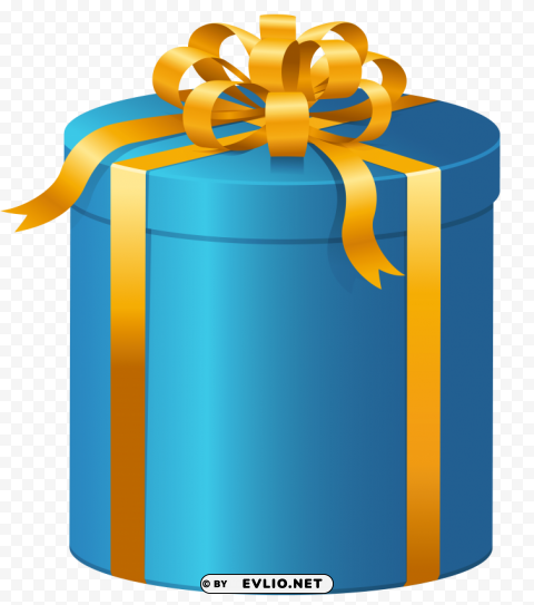 blue present box PNG with clear transparency