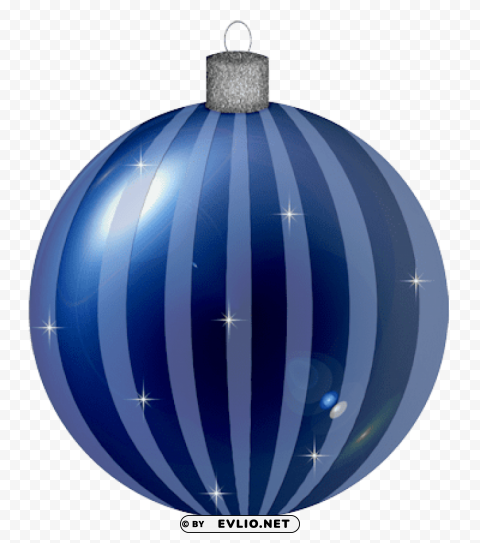 dark blue striped christmas ball ornament Isolated Design on Clear Transparent PNG