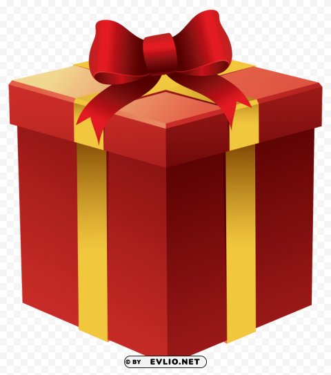gift box in red PNG with no background diverse variety