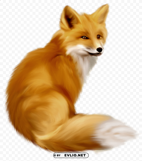 painted fox Isolated Object on Clear Background PNG
