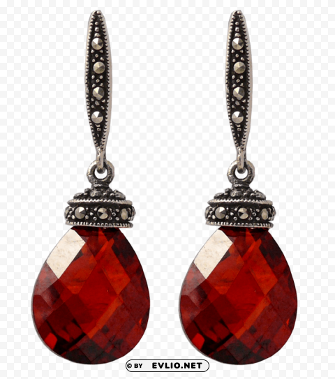 red diamond earrings PNG files with transparent backdrop complete bundle
