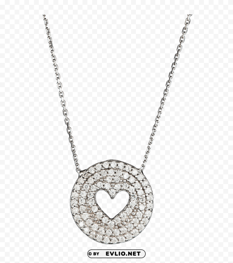silver heart round pendant Isolated Subject in HighResolution PNG
