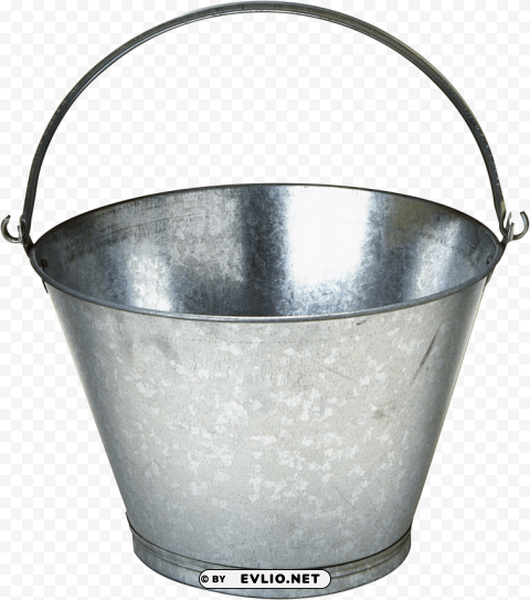 steel bucket Isolated Element with Clear PNG Background