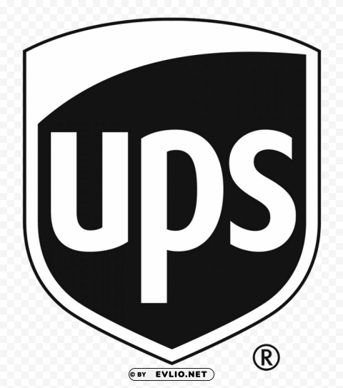 ups black and white logo Isolated Character with Transparent Background PNG