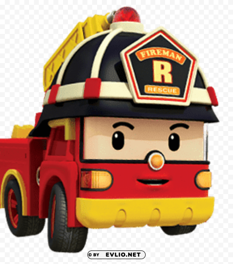 robocar poli character roy the firetruck Transparent art PNG