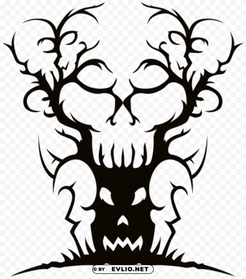 scary spooky tree Isolated Icon in Transparent PNG Format
