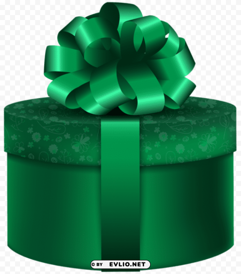 Green Round Gift Isolated Item On Transparent PNG Format