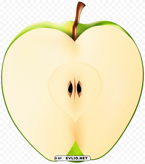 half apple transparent ClearCut Background PNG Isolated Item