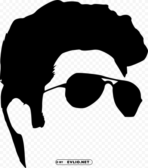hipster with sunglasses silhouette PNG Image Isolated with Clear Transparency