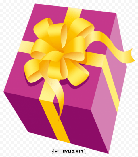 pink with yellow bow Isolated Artwork in Transparent PNG Format