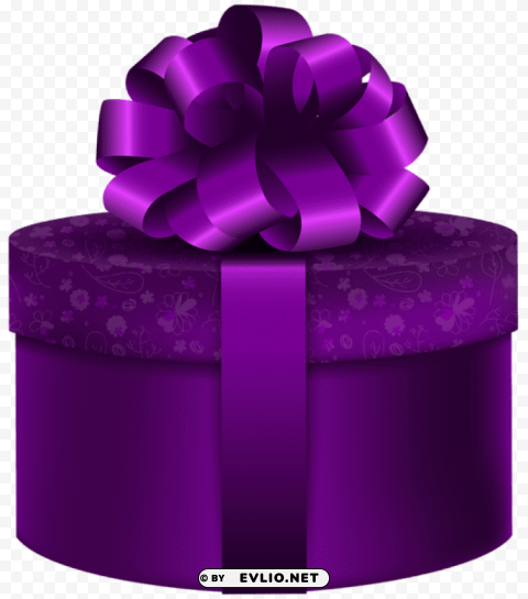 purple round gift PNG Image with Transparent Isolated Graphic Element