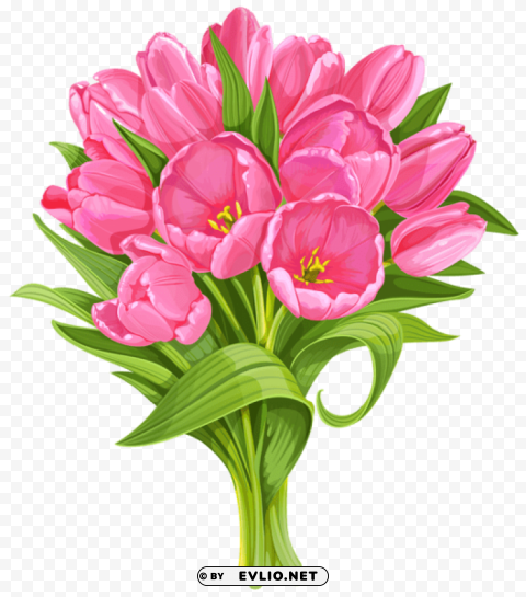 tulips bouquet Transparent PNG Isolated Graphic Element
