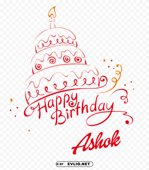 ashok happy birthday name PNG file without watermark