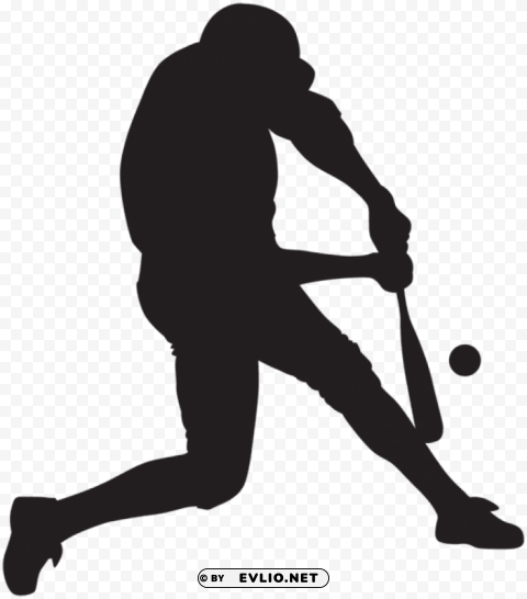 baseball player silhouette PNG Image Isolated with Transparent Clarity