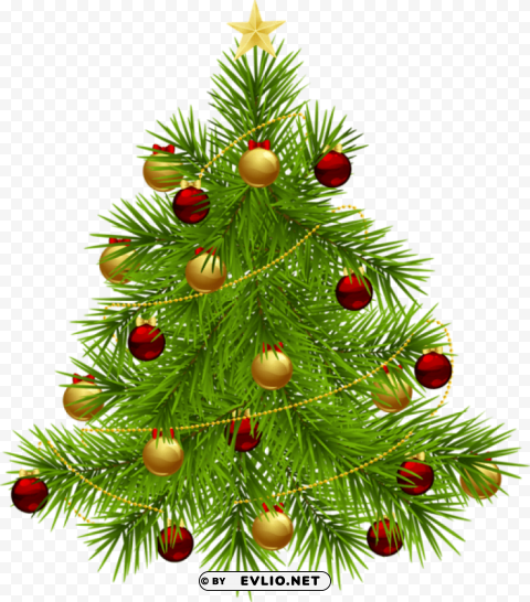 Christmas Tree With Ornaments PNG Images For Editing