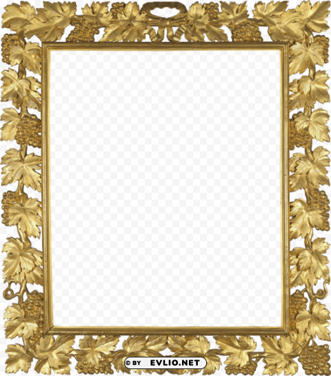goldphoto frame with vine Isolated Item with Transparent Background PNG