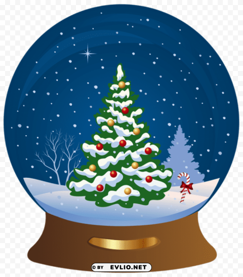 christmas tree snowglobe Transparent Background PNG Isolated Illustration