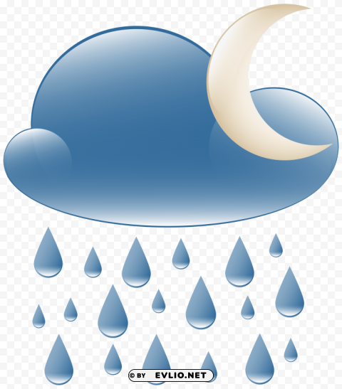 rainy night weather icon PNG high quality