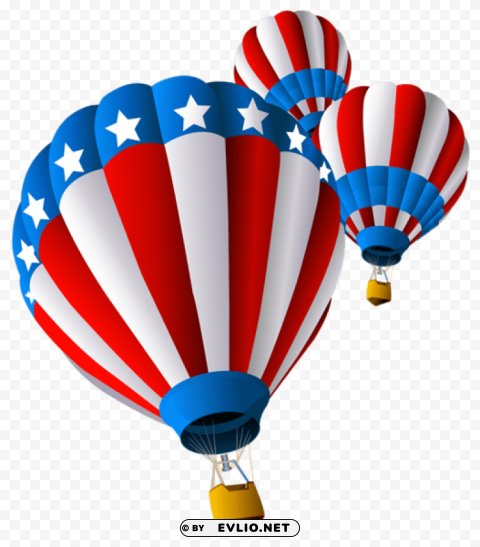 usa air balloon Transparent Background PNG Isolated Item