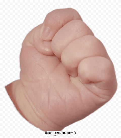 clenched baby fist PNG with clear overlay